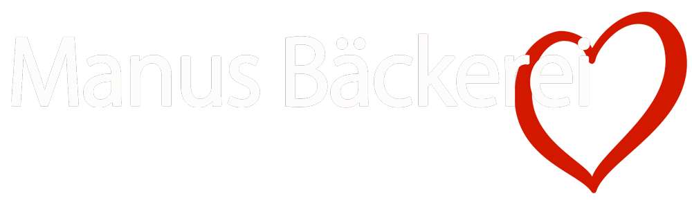 Logo von Manus Bäckerei Zwickau - Schriftzug mit Herz